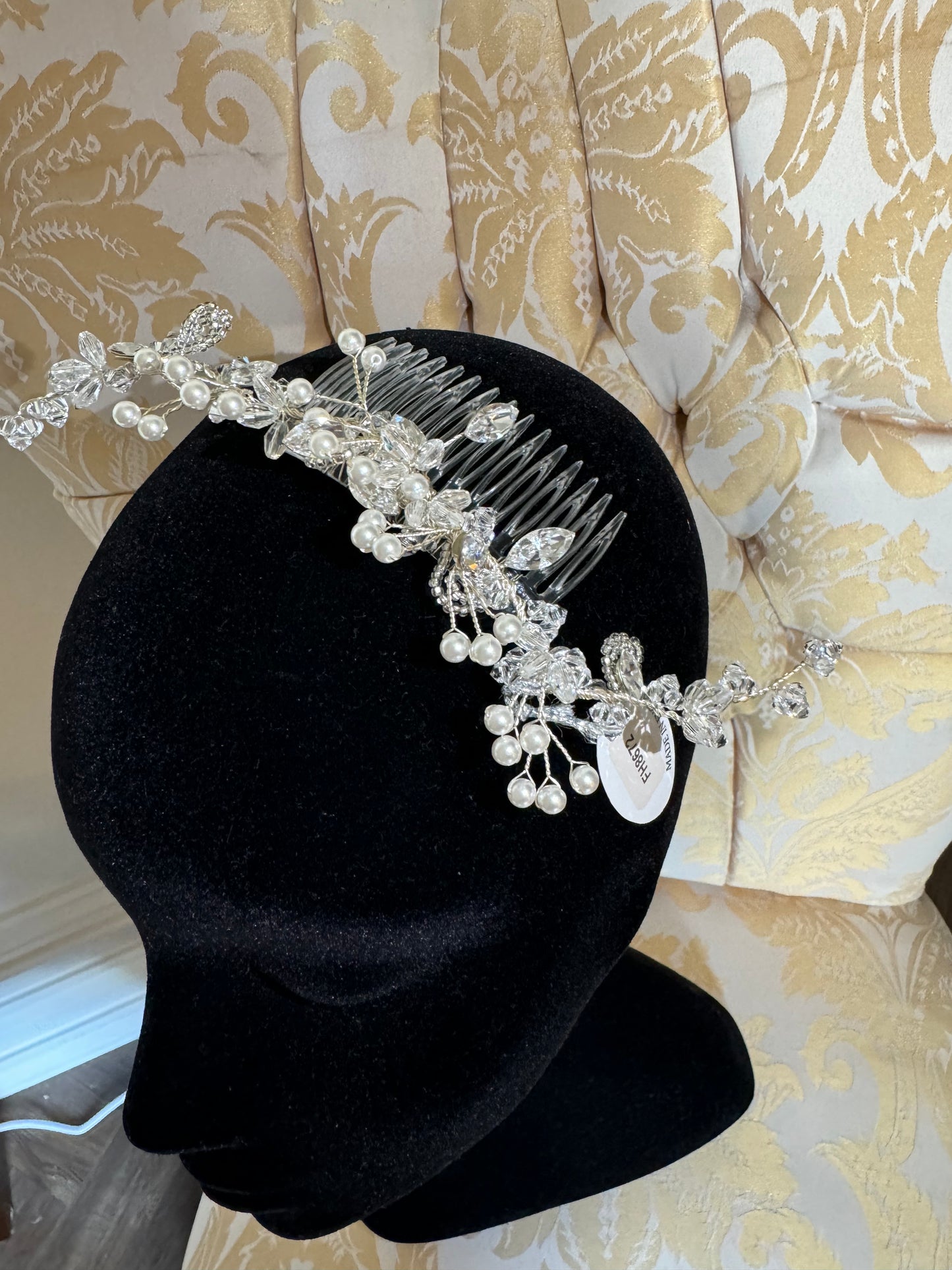 Crystal and Pearl Bridal Hairpiece