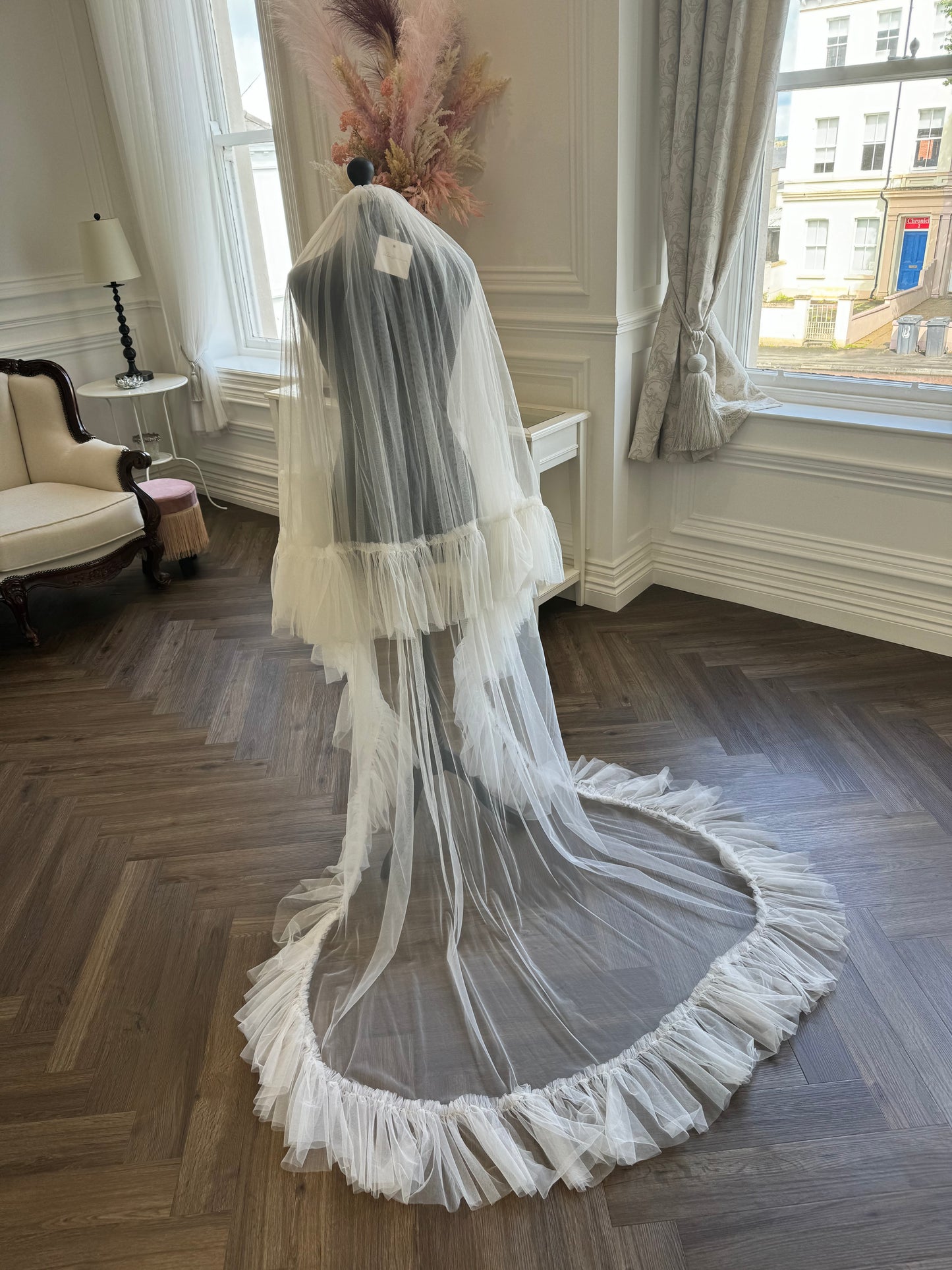 Chapel, Double Layer Ruffle Veil