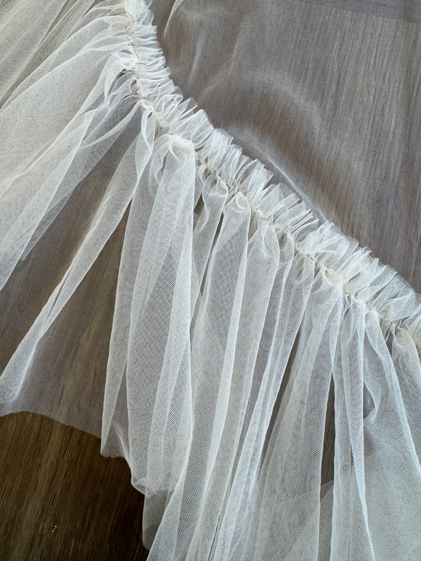 Chapel, Double Layer Ruffle Veil