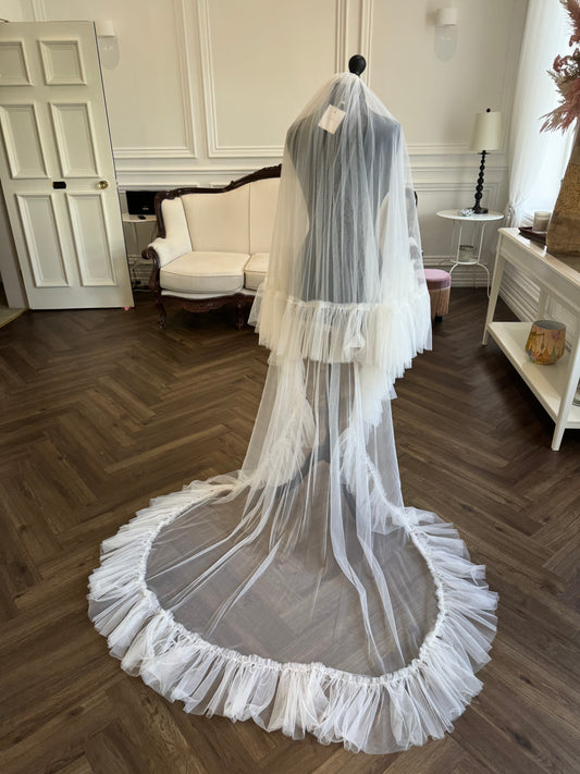 Chapel, Double Layer Ruffle Veil